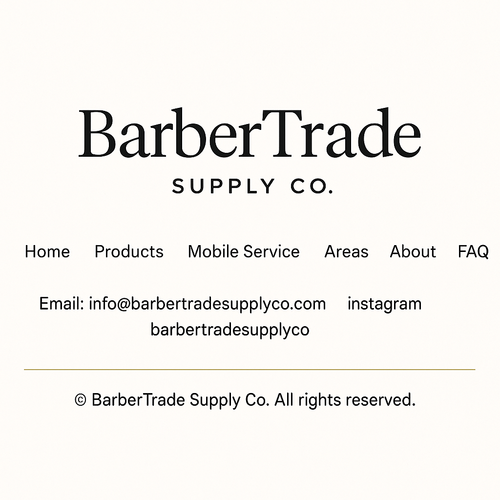 Contact and book a van visit form for BarberTrade Supply Co